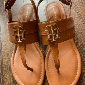 Excellent Condition! Tommy Hilfiger Tan Leather Sandals, Size 9M